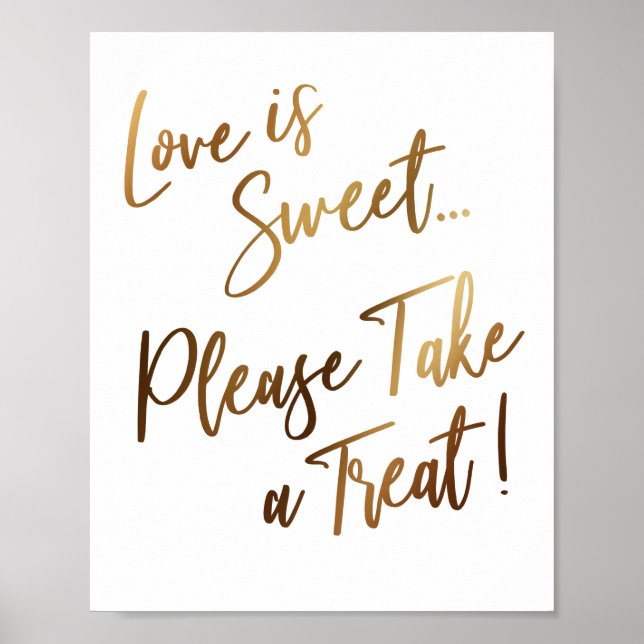 Affiche Love is Sweet Please Take a Treat! Simple Sign (Devant)