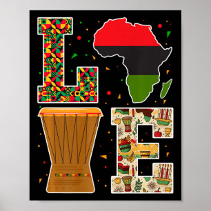 Affiche Love Kwanzaa Kinara Célébration du patrimoine afri