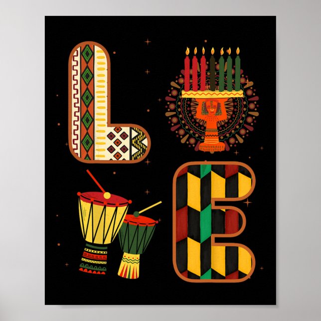 Affiche Love Kwanzaa Sept Principes De Kwanzaa Happy Kwa (Devant)