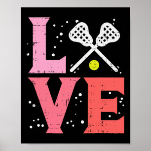 Affiche Love Lacrosse Cool Lax Joueur gardien de but Entra