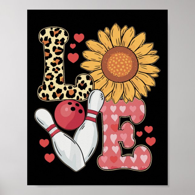 Affiche Love Leopard Sunflower Bowling Valentine Bowling P (Devant)