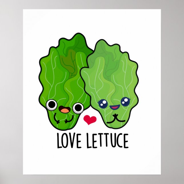 Affiche Love Lettuce Cute Veggie Pun (Devant)