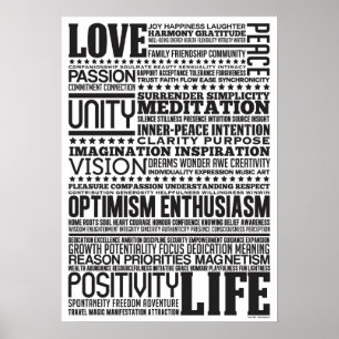 Affiche "Love Life" Inspiration Motivationnelle Art Design