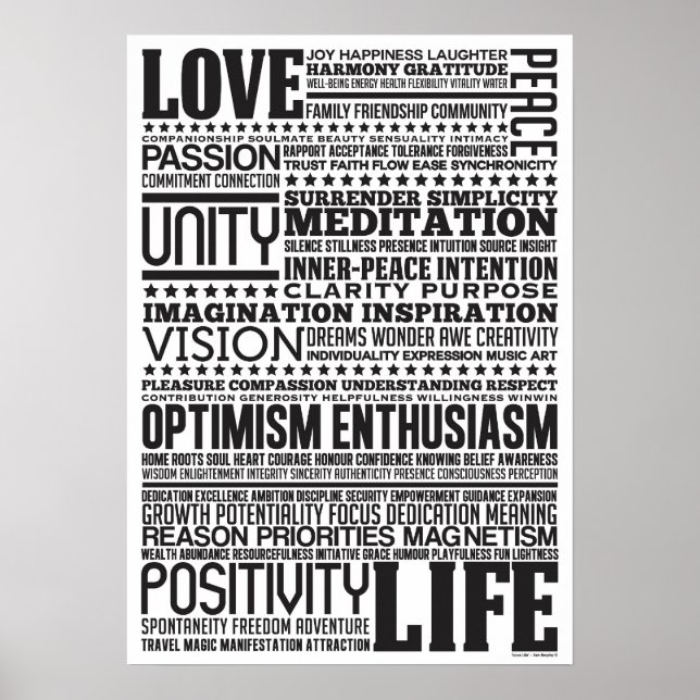 Affiche "Love Life" Inspiration Motivationnelle Art Design (Devant)