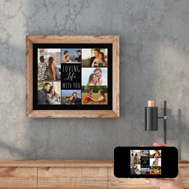 Affiche Love Life with You 7 Photo Collage | Noir (Créateur téléchargé)