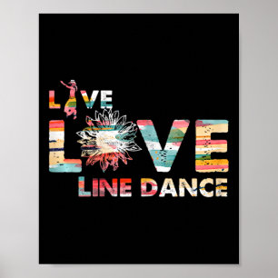 Affiche Love Line Dancing Flower Dance Danseur Western Mus
