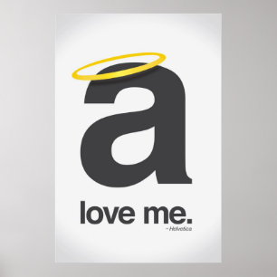 Affiche love me, helvetica