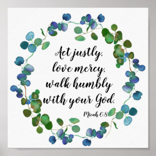 Affiche Love Mercy Scripture Citation Inspirationnelle Per