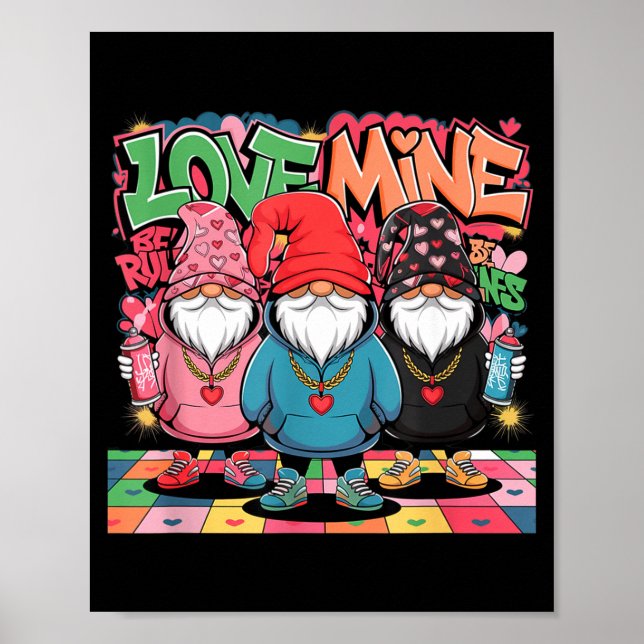 Affiche Love Mine Gnomes Urban Street Art Valentines Graff (Devant)