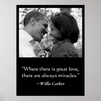 AFFICHE LOVE & MIRACLES POSTER, BARACK & MICHELLE OBAMA