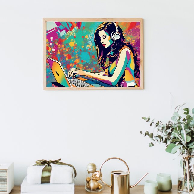 Affiche Love My Computer Pop Art (Love My Computer Pop Art Poster)