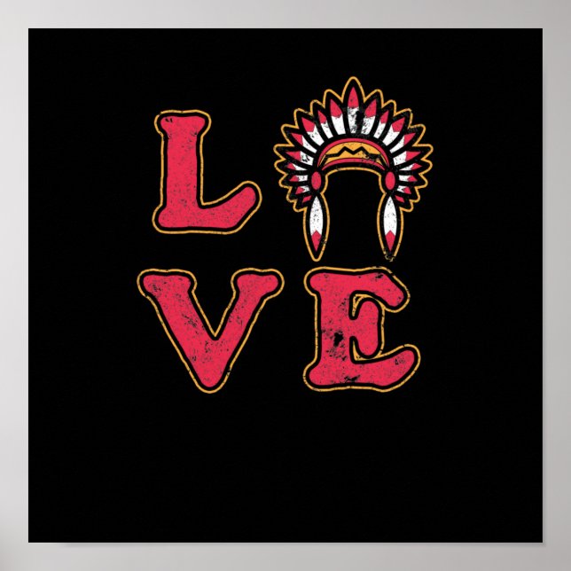 Affiche Love Native Proud Native American Day (Devant)