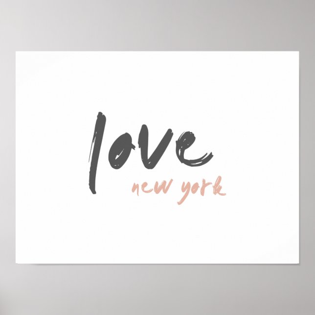 Affiche Love New York | NYC USA Modern Wanderlust Pink (Devant)