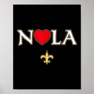 Affiche Love Nola Nouvelle Orléans Fleur De Lis Heart Nola