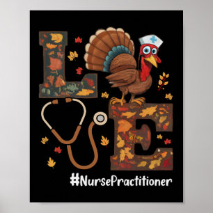 Affiche Love Nurse Praticien Np Thanksgiving Turquie Fal