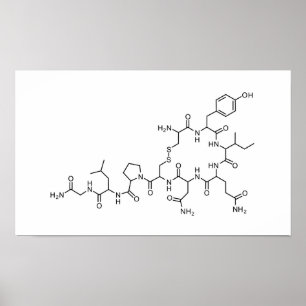 Affiche love ocytocine chemical formula chemiselement s