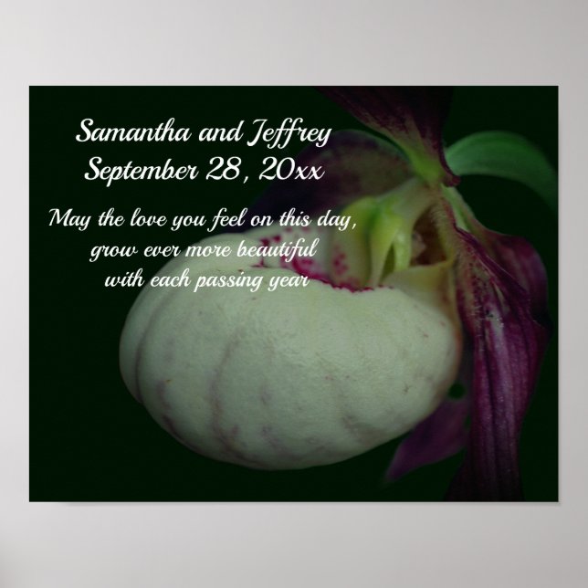 Affiche Love Orchidée Flower Mariage personnalisé (Devant)