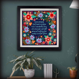 Affiche Love People Cite Floral Plutôt Inspirant