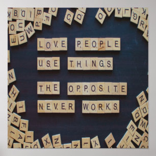 Affiche Love People Use Things, Positive Words