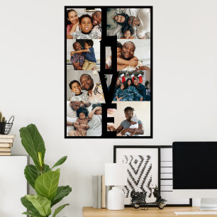 Affiche LOVE Personnalisé 8 photo collage