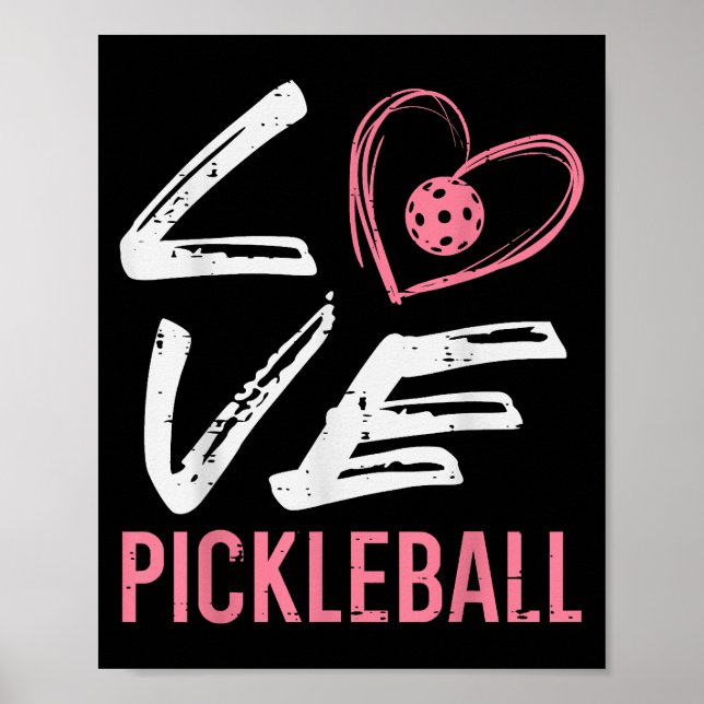 Affiche Love Pickleball Coeur Pickle Ball Femmes Filles En (Devant)
