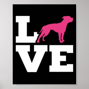 Affiche LOVE Poison Bulldog Dog Lovers