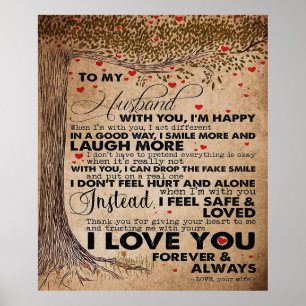 Affiche Love Quote For Husband   Cute Gift For Boyfriend