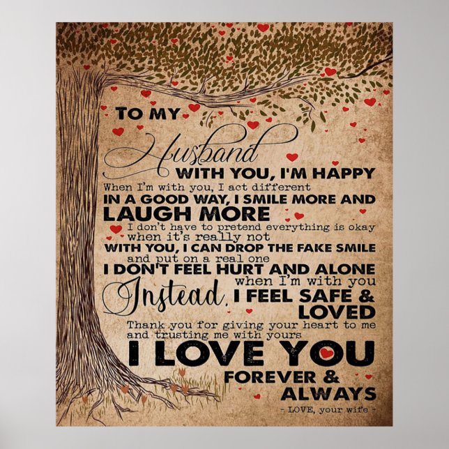 Affiche Love Quote For Husband | Cute Gift For Boyfriend (Devant)