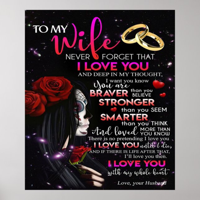 Affiche Love Quote For Wife | Best and Perfect Gift (Devant)