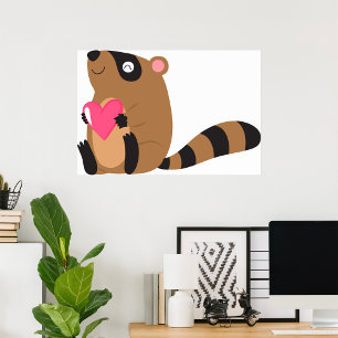 Affiche Love Raccoon