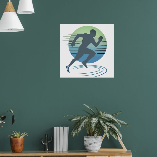 Affiche Love Running Marathon Compétitive Runner Custom (Salon 1)