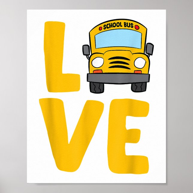Affiche Love School Bus Driver Schoolbus Busdriver (Devant)