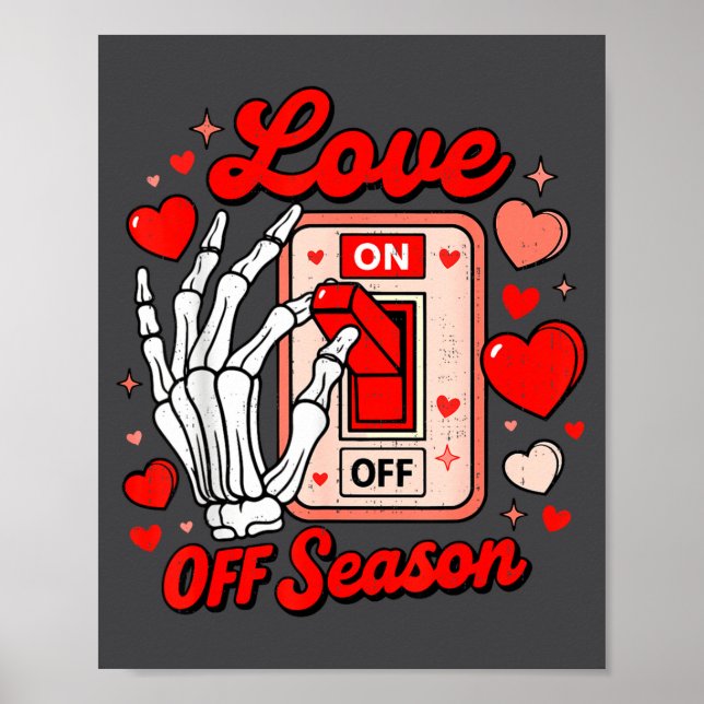 Affiche Love Season Skeleton Funny Valentines Day Womens T (Devant)