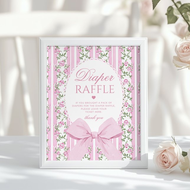 Affiche Love Shack Baby Diaper raffle Coquette Bow (Créateur téléchargé)