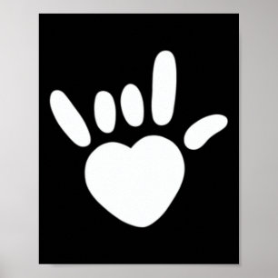 Affiche Love Sign American Sign Language Deaf Awareness He
