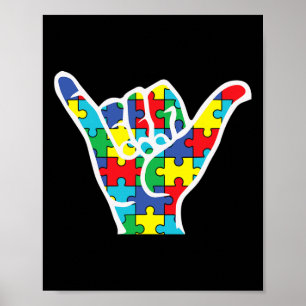 Affiche Love Sign Sensibilisation sur l'autisme main 2022