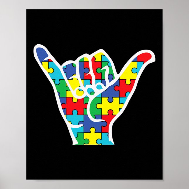 Affiche Love Sign Sensibilisation sur l'autisme main 2022  (Devant)