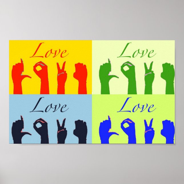 Affiche Love signe pop art (Devant)