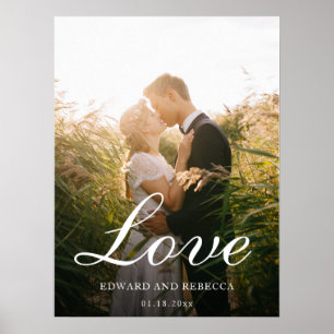 Affiche Love Simple photo nouvellement mariée Élégant mari