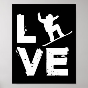 Affiche Love Snowboard Jeunes Freestyle Snowboard Kids M
