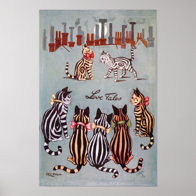 Affiche Love Tales, Louis Wain (Devant)