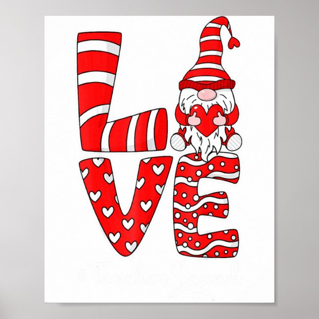 Affiche Love Teacher Squad Gnome Hearts Valentines Gnome T (Devant)