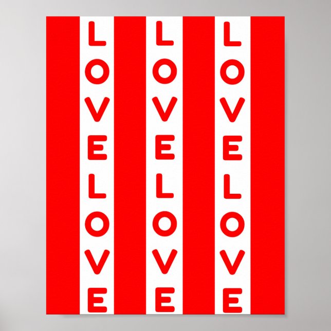 Affiche Love texte rouge et blanc (Devant)