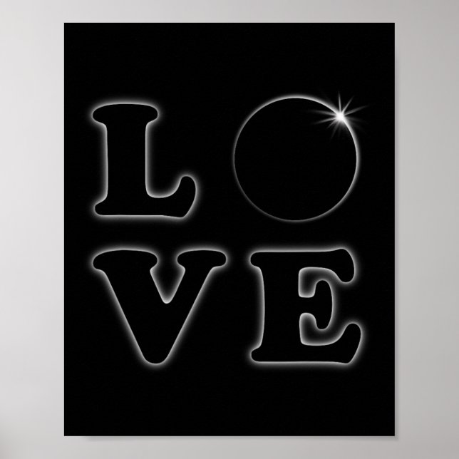 Affiche Love Total Solar Eclipse 04 08 2024 Totalité (Devant)