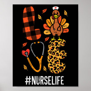 Affiche Love Turquie Stethoscope Infirmière Thanksgiving F