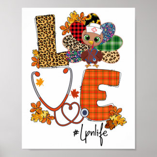 Affiche Love Turquie Stethoscope Lpn Infirmière Vie Thanks