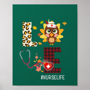 Affiche Love Turquie Stethoscope Nurse Life Thanksgiving