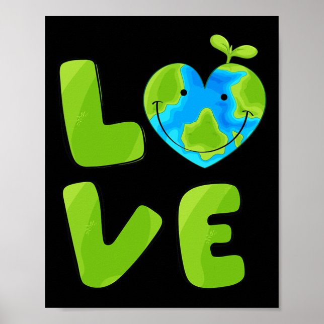 Affiche Love World Planet Mère Jour des terres de la Terre (Devant)