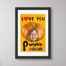 LOVE YOU Citrouille Photo personnalisée - Orange P
