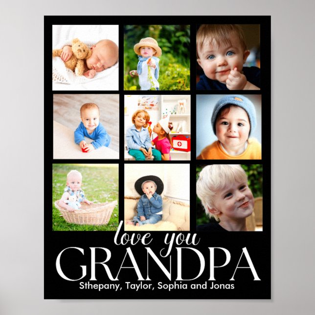 Affiche Love You Grandpa Beautiful Collage 9 Photos  (Devant)
